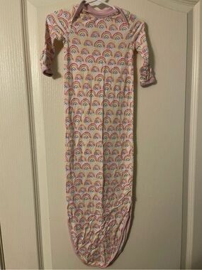 Little Sleepies Pastel Rainbows Bamboo Infant Gown Sleeper Knotted Newborn